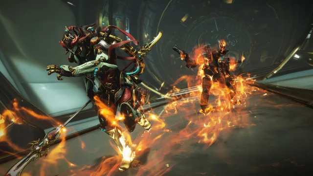 Warframe cosmetic preview on an operator loadout